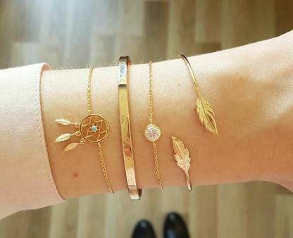 Fahion Frill Alloy Gold-plated Bracelet Set