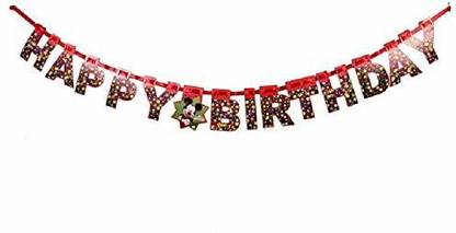 lalantopparties Mickey Mouse Banner Theme, Happy Birthday Bunting Banner For Decoration Banner