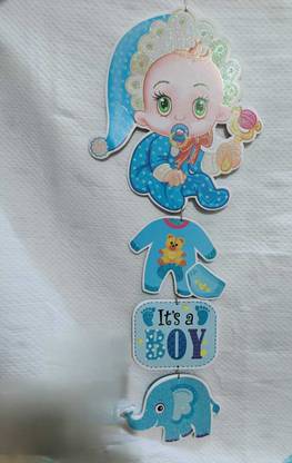 Jemini IT'S BOY HANGING FOR 3D BABY BOY SHOWER DECORATION CUTOUT FESTIVE/ WALL HANGING Banner