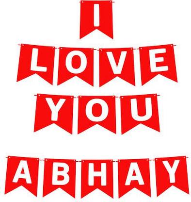 Midas Craft I Love You Abhay Name Banner 03 Banner