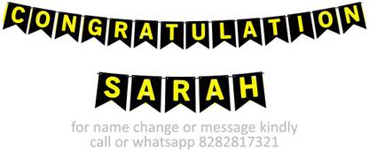 Midas Kraft Congratulations Sarah M Banner 0H. Banner