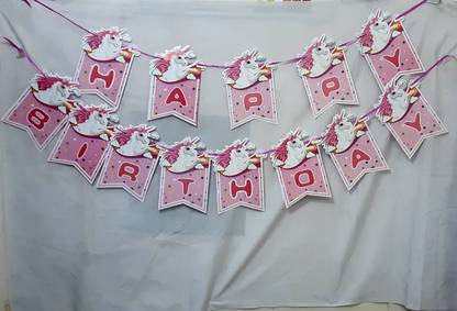 MINISO Unicorn paper birthday banner Banner