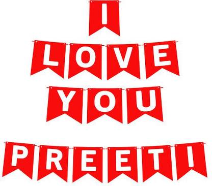 Midas Craft I Love You Preeti Name Banner 03 Banner