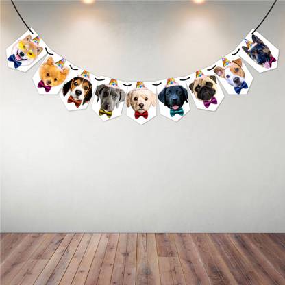 Wobbox Dog Birthday Decoration Bunting Banner, Dog Birthday Decoration Banner