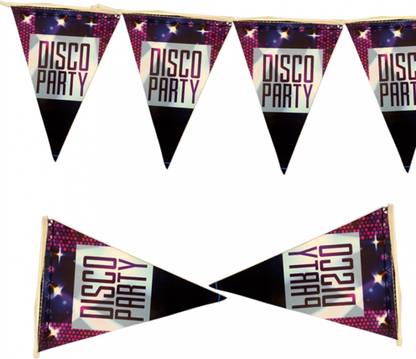Partywala Disco Party Theme Bunting Triangle Flag Pennant Flag