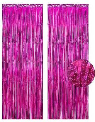 Birthday Popper Purple Laser Wave Foil Fringe Curtains for Wedding/Event/Party Decorations Banner