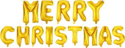 Fotgrin Gold Merry Christmas Banner & Included Fancy Ribbon Banner