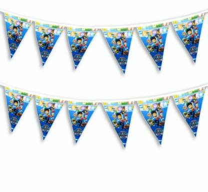 Partywala Paw Patrol Theme Bunting Triangle Flag Pennant Flag