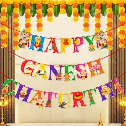 ZYOZI Ganesh Puja GANESH CHATURTHI Banner / Ganesh Puja Banner Banner