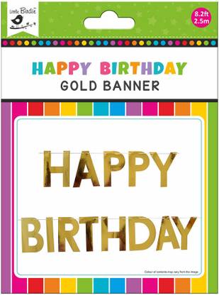 LITTLE BIRDIE Happy Birthday Unicorn Banner 2.5M Thread 14Pcs Banner