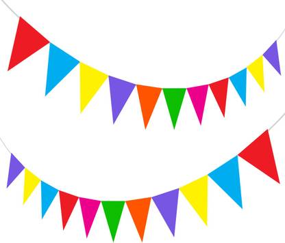 ZYOZI 300 GSM Paper Party Bunting Flags Banner for Birthday Decoration, (14 Pieces) Pennant Banner