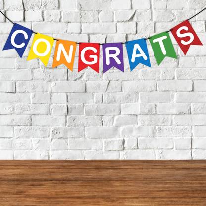 Wobbox Congrats Bunting Banner, Congratulations Banner for Decoration Banner
