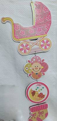Jemini CRADLE[PRAM]3DBABY SHOWER DECORATION/WALL HANGING/WELCOME BABY COMBO SET Banner