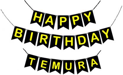 GIFTUATION Happy Birthday TEMURA / Printed Birthday Banner for Boys & Girls Banner
