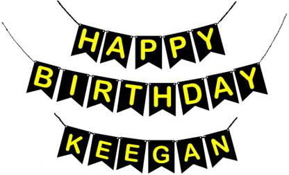 GIFTUATION Happy Birthday Keegan / Printed Birthday Banner for Boys & Girls Banner