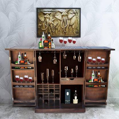 Meera Handicraft A classic bar cabinet design in sheesham wood (solid wood) Solid Wood Bar Cabinet