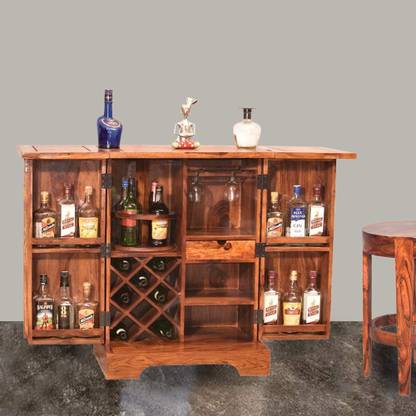 Marutiwod Solid Wood Bar Cabinet