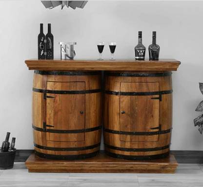 Saffron Mango Wood Made Suitable For Bar Table And Wine Storages Solid Wood Bar Cabinet