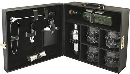 SURFNPICK Premium Bar Set with Leather Case – Portable Bartender Kit 1 - Piece Bar Set