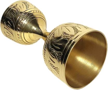 A & H ENTERPRISES 30 ml 60 ml Brass Peg Measure Liquor Drinks Measure Floral Set of 1 - Piece Bar Set