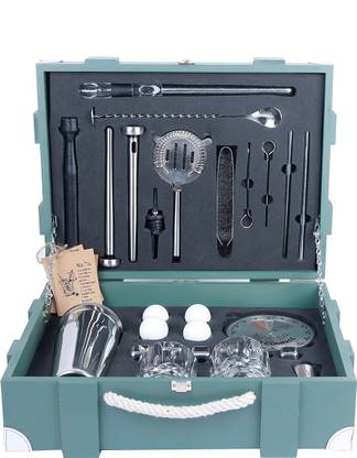 bar box Premium Bartender Kit 2.0(Standard Green) 27 - Piece Bar Set