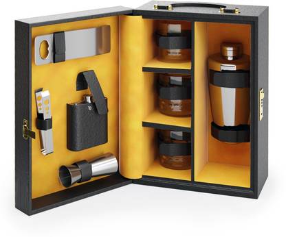 Lifelong Premium Bar Set with Handy Portable Leatherette Box | 3 Whiskey Glasses Bar Set