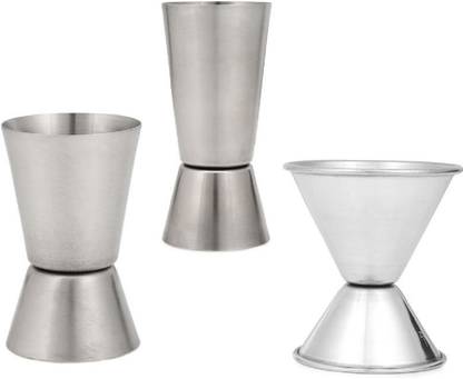 Dynore Dynore Stainless Steel Set of 3 Double Sided Peg measures 3 - Piece Bar Set