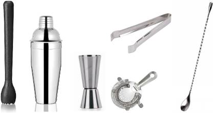 Dynore Stainless Steel 6 Pcs Bartender Martini Kit Set 6 - Piece Bar Set