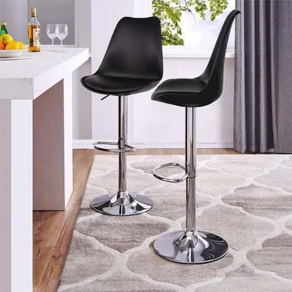 APEX CHAIRS SAVYA HOME CURVY BAR STOOL/KITCHEN STOOL BLACK Plastic Bar Stool