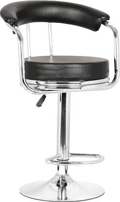 KRISHTA Classic Black Revolving | Height Adjustable | Kitchen / Café / Stores / Leatherette Bar Stool