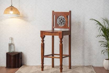 Furnishilp Solid Sheesham wood Bar Chair/Stool For Bar room & living room Solid Wood Bar Chair