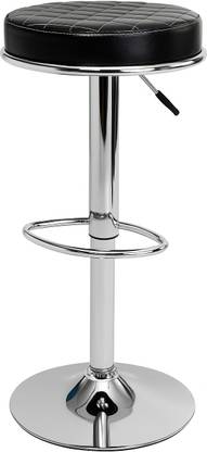 GalaxyGraceFurniture "Modern Black Bar Stool: Adjustable Height Leatherette Bar Stool