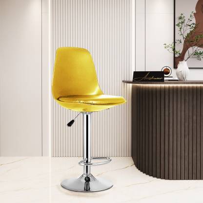 Decorvatsa Adjustable Height Swivel Bar Chair with Foot Rest Metal Bar Chair