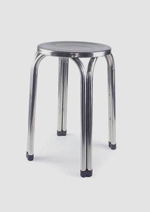DEHRAN Round SS Stool for Home Kitchen Indoor Outer Metal Bar Stool