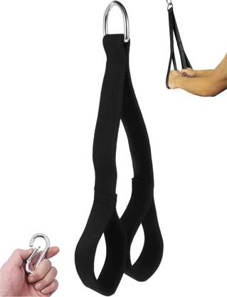 YMD Tricep Rope Strap With Safety Lock Attachment Cable Machine Pulldown Strap Triceps Bar