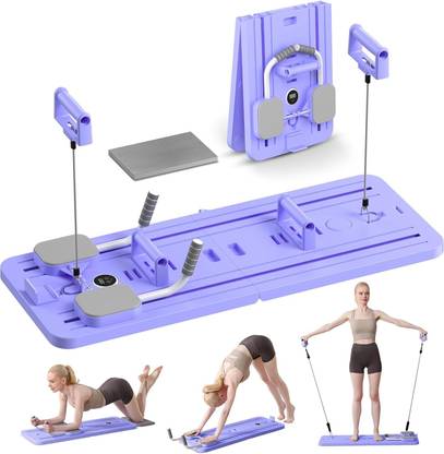 Deoxys Foldable Pilates Reformer, Portable Home Gym Board Automatic Rebound Multi-training Bar