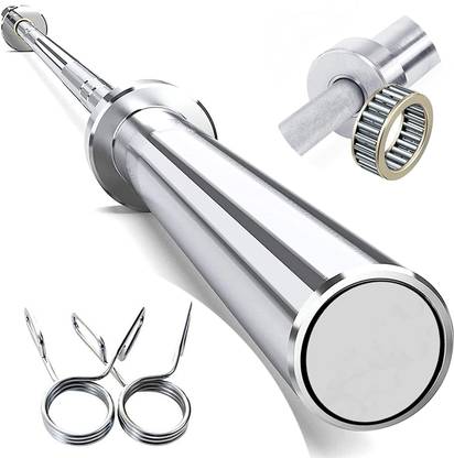 YMD 6 Feet Olympic Barbell Bearing Rod 50mm Outer Dia with Barbell Spring Collar Weight Lifting Bar