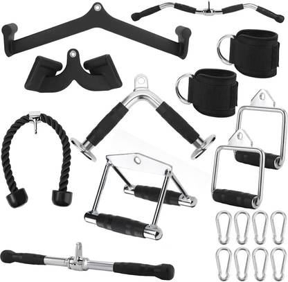LCARNO 19 Pcs LAT Pull Down Bars Cable Machine Attachments for Home Gym Equipment Weight Lifting Bar