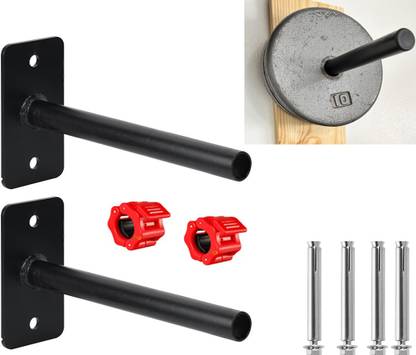LCARNO 2 Pc Weight Plate Holder, Wall Mounted Weight Rack for 28mm Plates Multi-training Bar