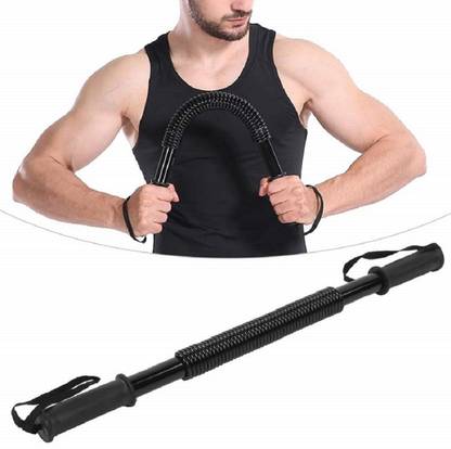 ShopiMoz Spring Steels Rod Power Practicing Flexible Arm Forearm Exercise Rod (30KG) Multi-training Bar