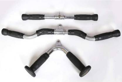 INDFITNESS luxury trio set with ZZ curl bar , Tri handle & V handle Multi-training Bar