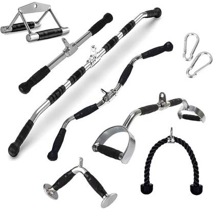 FSENTERPRISES Multi-Cable Machine Attachments Combo For Gym Machine(Pack of 7) Multi-training Bar