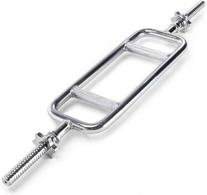YMD Box Barbell 28mm Threaded Solid Chrome Triceps Bar for Weightlifting Multi-training Bar