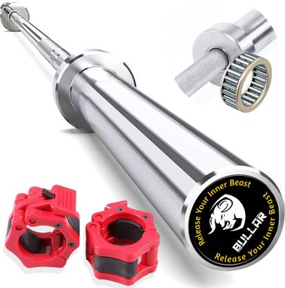 BULLAR Olympic barbell rod 7 Ft 20 kg powerlifting and weight lifting with clamp locks Weight Lifting Bar