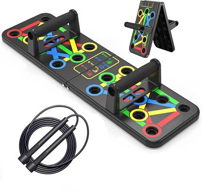 TRIMMO ® PushUp Board for Workout 15 in 1 Foldable With Skipping Rope Push-up Bar
