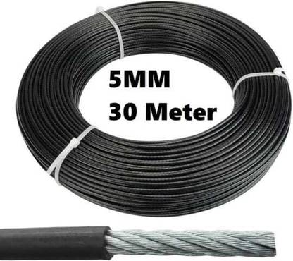 FW Sports Premium Heavy PU Coated Gym Wire 5mm 30mtr for Gym Machines Weight Lifting Bar