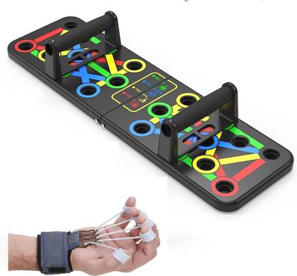 Swinburne Push up Board System with 14-in-1 and Finger Gripper Strength Trainer Forearm Push-up Bar