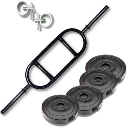 FIRE FITNESS Weight Lifting Tricep Bar Egg Rod for Bicep with (20-kg pvc combo) Weight Lifting Bar
