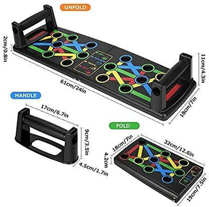 Grekey Upper Body with Foldable 14-in-1 Color Coded Push Up Board Push-up Bar