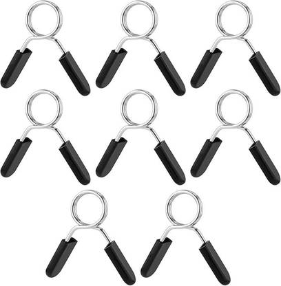 ABSSports 8pcs Barbell Clamps, 2in tight Spring Collar Clips Fitness Bar Weight Clips, Multi-training Bar